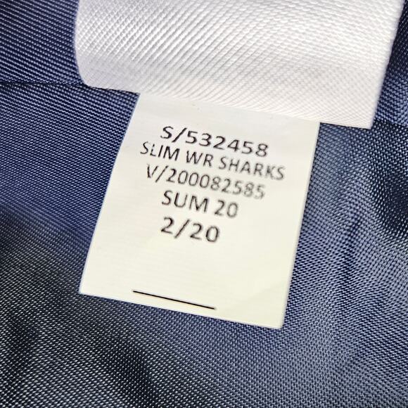 Banana Republic Mens Sharkskin Blazer Slim Fit Jacket 40R Navy Blue Stretch NEW - Picture 11 of 14